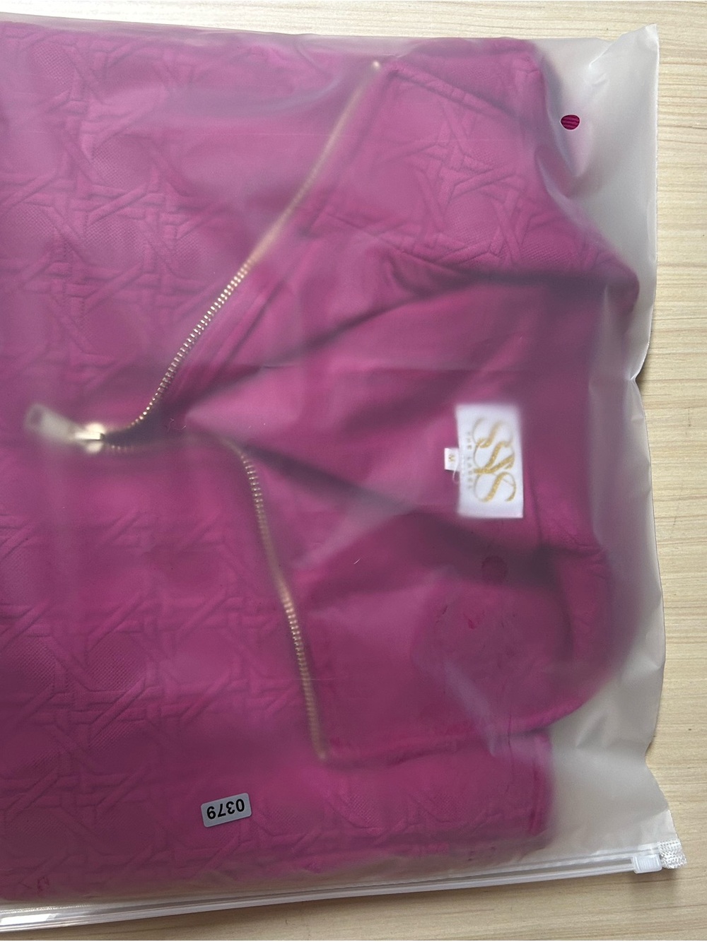 SSYS Women's Fuchsia Quilted 3/4 Zip-Front Sweater - Picture 7 of 7